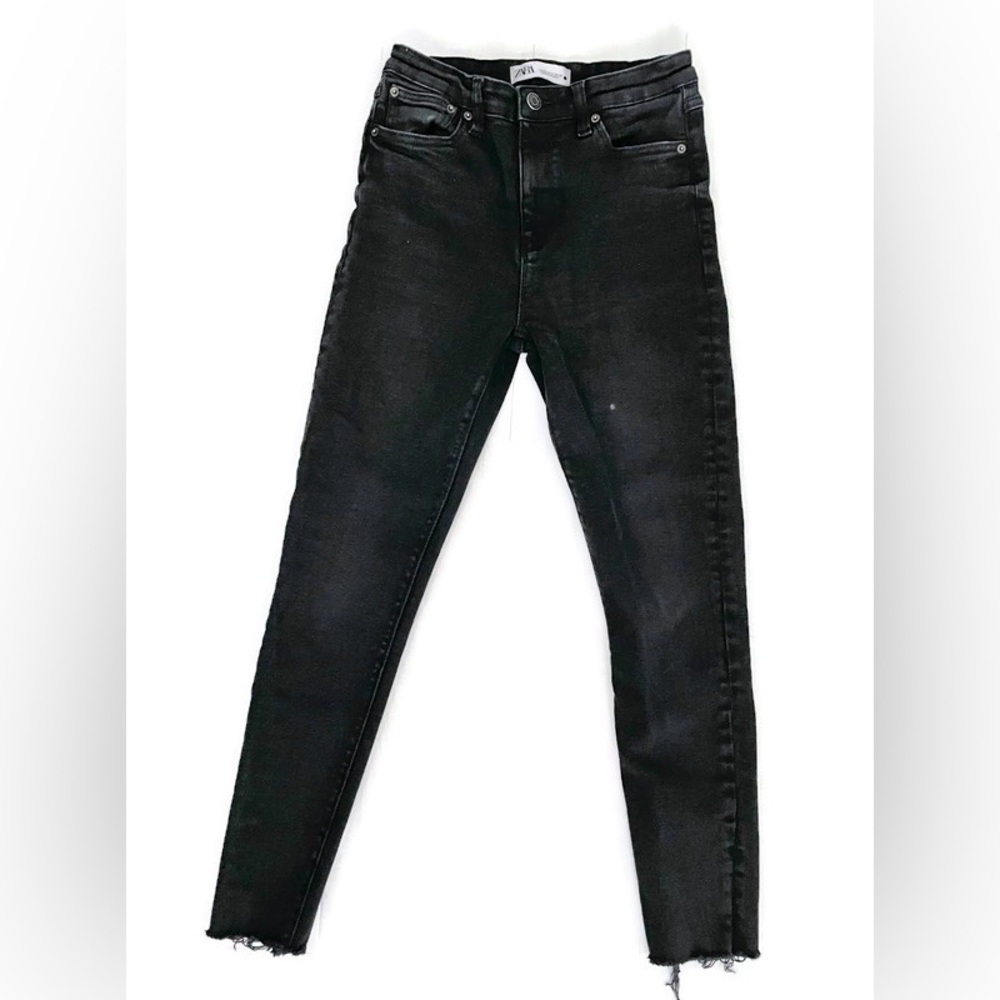 Zara Faded Black Skinny Slim Stretch Denim Jeans, Women’s size 6